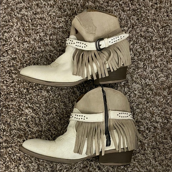 Vintage Suede and Leather Fringe Cowboy Boots - Picture 2 of 5